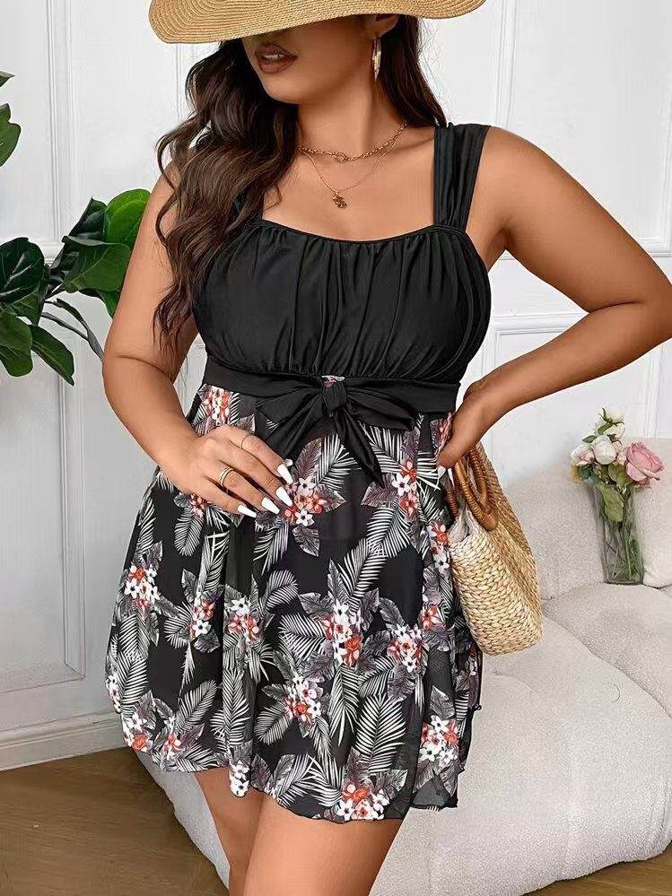 Plus Size Swimdress Tankini Set Modest Bikini Cover Up Bathing Suit